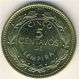 Монета Гондурас 5 сентаво 1995 год