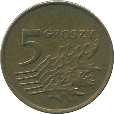 Польша 5 грошей 1991 год