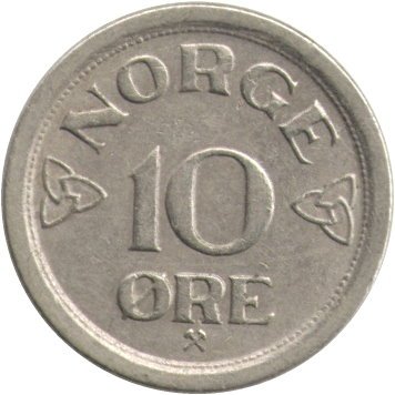 Норвегия 10 эре 1957 год - Король Хокон VII