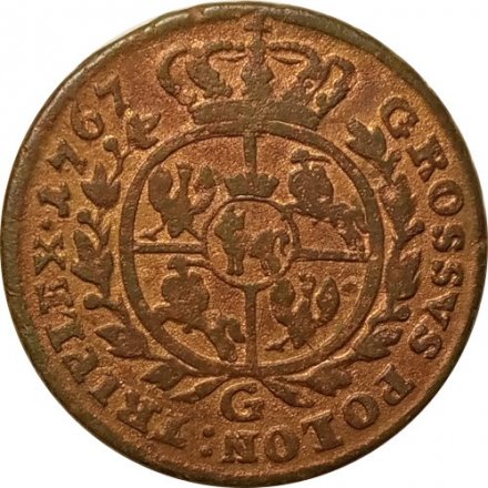 Польша 3 гроша 1767 год
