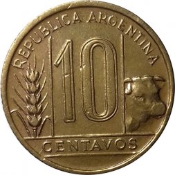Аргентина 10 сентаво 1943 год