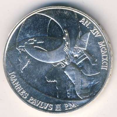 Ватикан 500 лир 1992 год