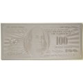 Сувенирная банкнота США 100 долларов (серебро) - UNC
