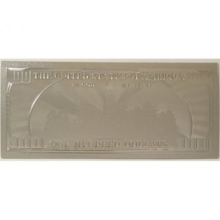 Сувенирная банкнота США 100 долларов (серебро) - UNC