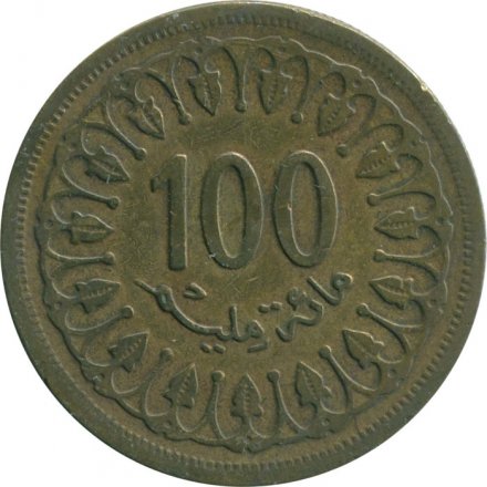 Тунис 100 миллимов 1960 год