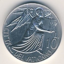 Ватикан 10 лир 1985 год