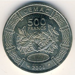Монета Центральная Африка 500 франков 2006 год