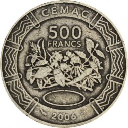 Центральная Африка 500 франков 2006 год