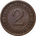 Веймарская республика 2 рентенпфеннига 1924 год (A)