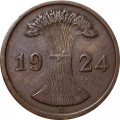 Веймарская республика 2 рентенпфеннига 1924 год (A)