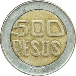 Колумбия 500 песо 2002 год