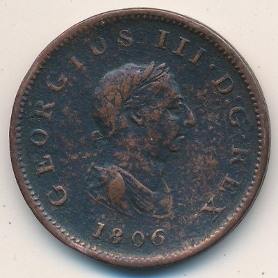 Великобритания 1 фартинг 1806 год