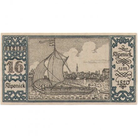 Германия (нотгельд) 50 пфеннигов 1921 год - Серия &quot;Районы Берлина&quot;. Кёпеник в 1820 г. (вид 16) - UNC