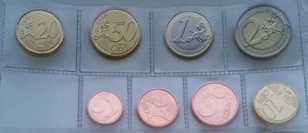 Набор из 8 евромонет Бельгия 2017 год