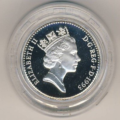 Великобритания 1 фунт 1993 год - Герб (серебро)