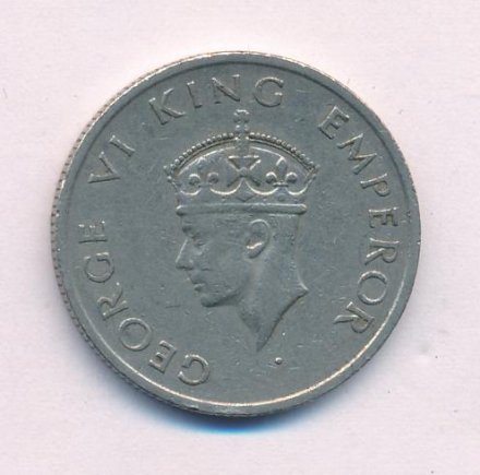 Британская Индия 1/2 рупии 1946 год