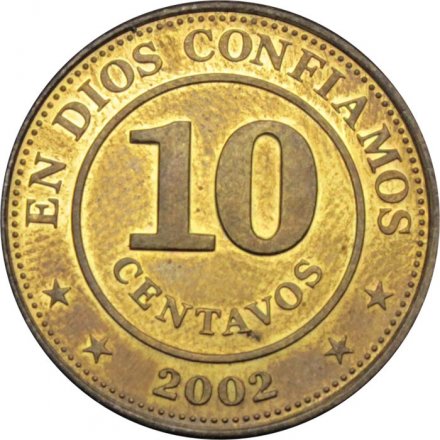 Никарагуа 10 сентаво 2002 год