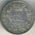 Великобритания 6 пенсов 1881 год