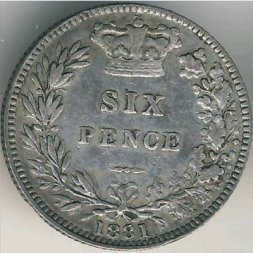 Великобритания 6 пенсов 1881 год