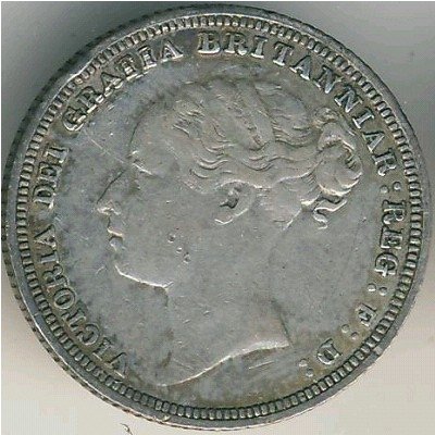 Великобритания 6 пенсов 1881 год