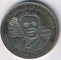 Либерия 5 долларов 2004 год - Арнольд Шварценеггер