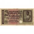 Германия 20 рейхсмарок 1939-1945 годов выпуска - Немецкие оккупационные территории - VF+
