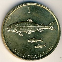 Словения 1 толар 2004 год - Мраморная форель
