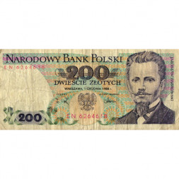 Польша 200 злотых 1988 год - Ярослав Домбровский - F