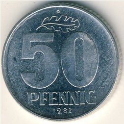 ГДР 50 пфеннигов 1982 год