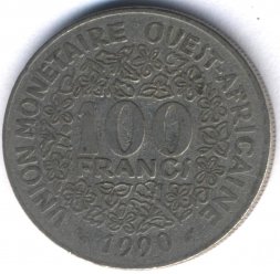 Западная Африка 100 франков 1990 год