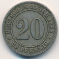 Германия 20 пфеннигов 1888 год