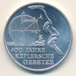 Германия 10 евро 2009 год - 400 лет законам Кеплера