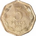 Чили 5 песо 2006 год