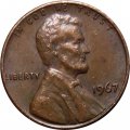 США 1 цент 1967 год - Авраам Линкольн