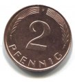 ФРГ 2 пфеннига 1989 год (F)