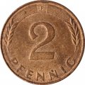 ФРГ 2 пфеннига 1989 год (F)