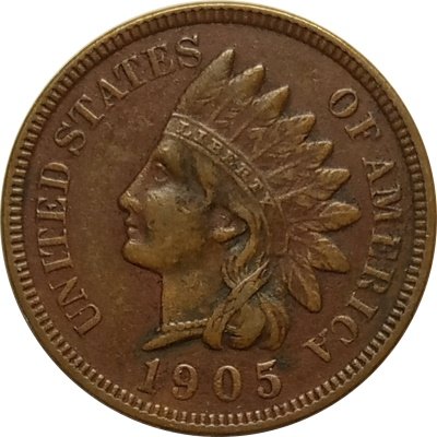США 1 цент 1905 год - Indian Head Cent (без отметки МД)