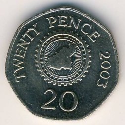 Гернси 20 пенсов 2003 год