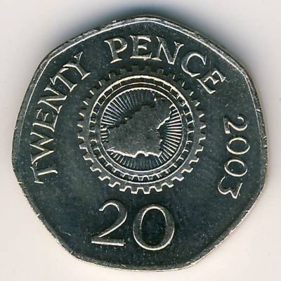 Гернси 20 пенсов 2003 год