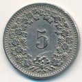 Швейцария 5 раппенов 1905 год
