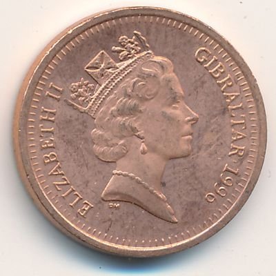 Гибралтар 1 пенни 1996 год