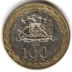 Чили 100 песо 2011 год