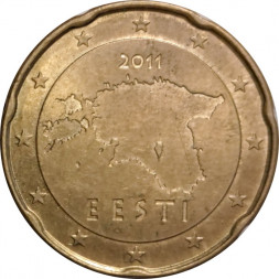 Эстония 20 евроцентов 2011 год