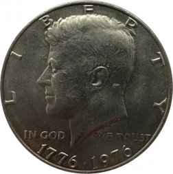 США 1/2 доллара 1976 год - 200-летие Независимости (медь-никель) (без отметки МД)