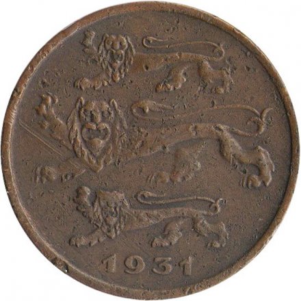 Эстония 5 сентов 1931 год - F