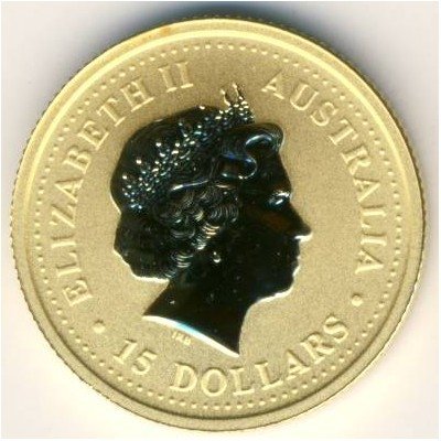 Австралия 15 долларов 2007 год - Год свиньи