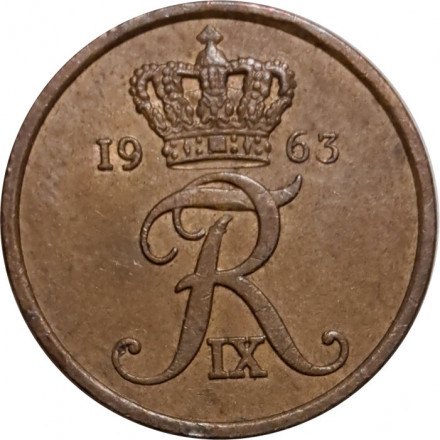 Дания 5 эре 1963 год (бронза)