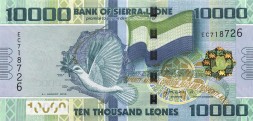 Сьерра-Леоне 10000 леоне 2013 год - Голубь, карта и флаг Сьерра-Леоне UNC