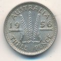 Австралия 3 пенса 1956 год
