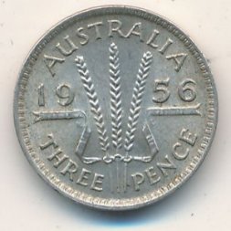 Австралия 3 пенса 1956 год